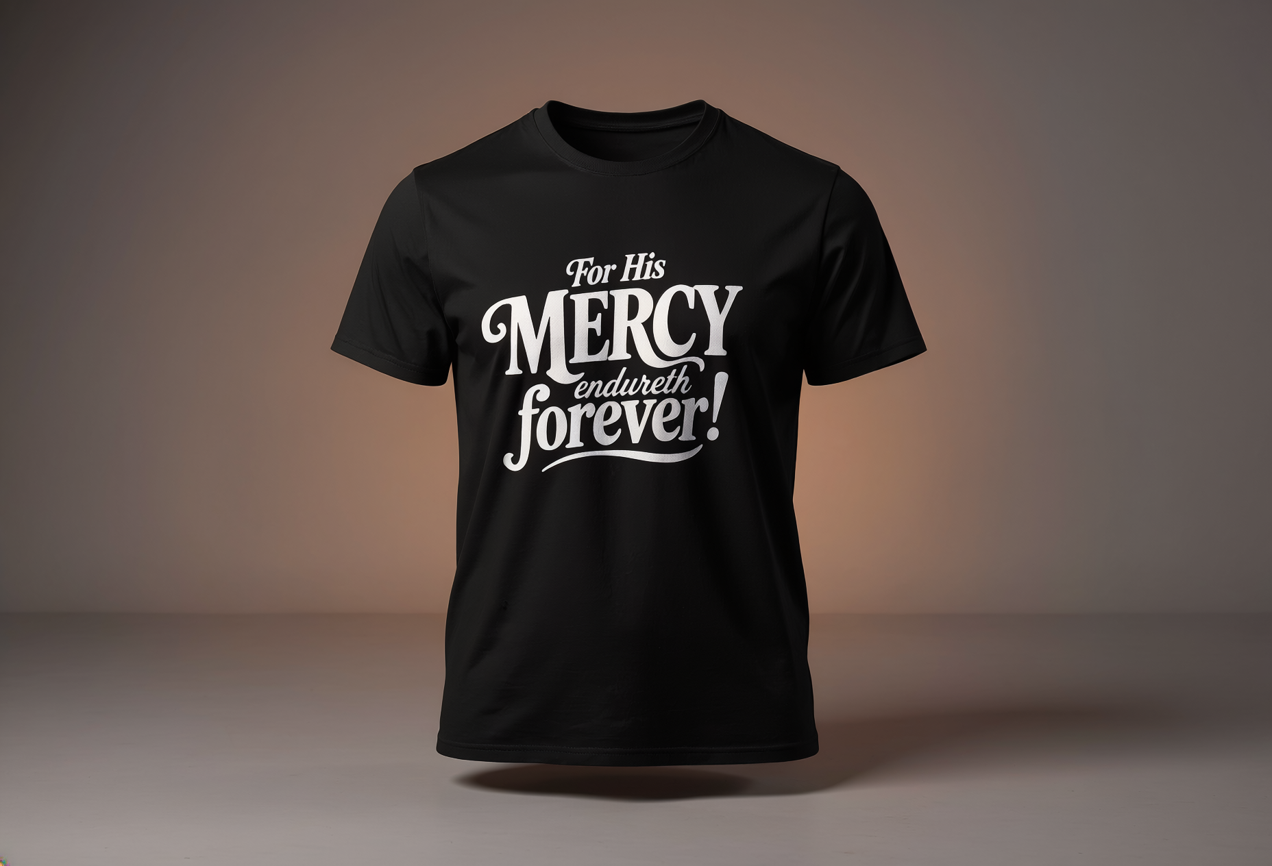 Mercy Endures t-shirt in Jet Black